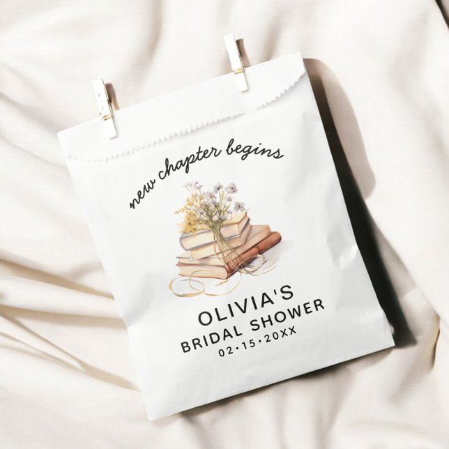 New Chapter Begins Bridal Shower  Favor Bag (Creator Uploaded)
