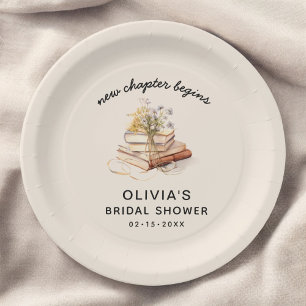 New Chapter Begins Bridal Shower Paper Plates