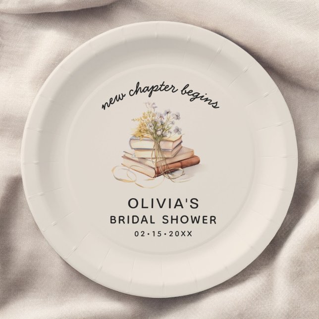 New Chapter Begins Bridal Shower  Paper Plates (Creator Uploaded)
