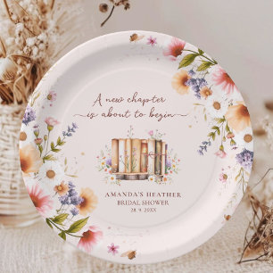 New Chapter Begins Bridal Shower Party Paper Plates