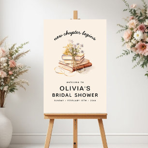 New Chapter Begins Bridal Shower Welcome Sign