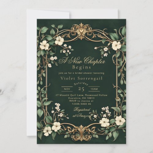 New Chapter begins Fantasy Bridal shower Invitation