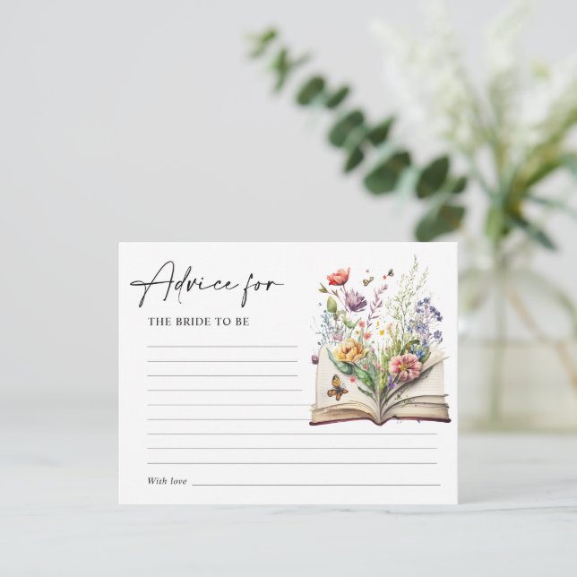 New Chapter Begins Floral Book Advice Card (Standing Front)