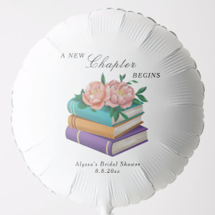 New Chapter Begins Floral Bridal Shower Balloon