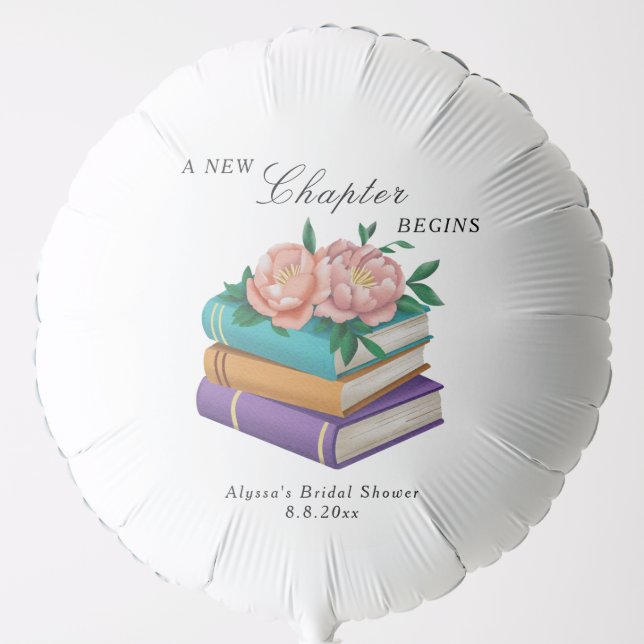 New Chapter Begins Floral Bridal Shower Balloon (Front)