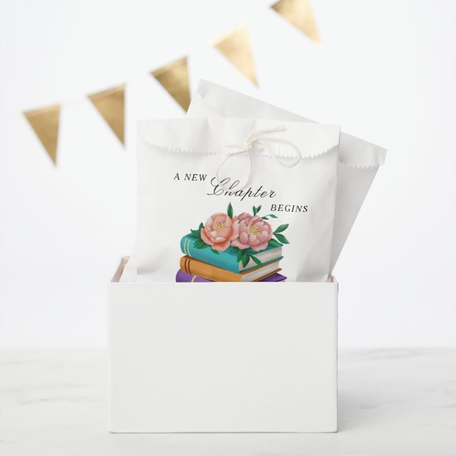 New Chapter Begins Floral Bridal Shower Favor Bag (Party)