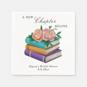 New Chapter Begins Floral Bridal Shower Napkins