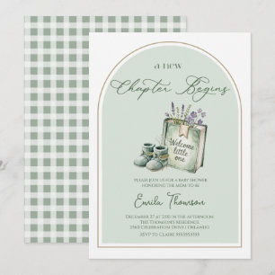 New Chapter Begins gender neutral Baby shower  Invitation
