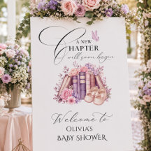 New Chapter Begins Pink Bow Storybook Baby Shower