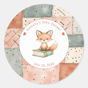 New Chapter Begins Storybook Baby Shower Classic Round Sticker