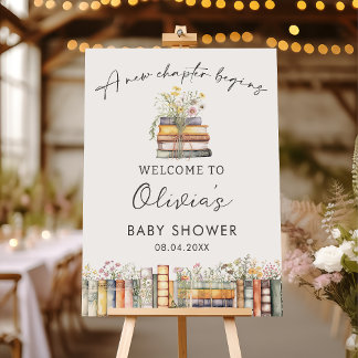 New Chapter Begins Storybook Baby Shower Welcome Foam Board