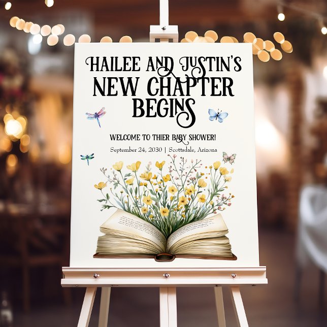 New Chapter Begins Storybook Baby Shower Welcome Foam Board (Creator Uploaded)