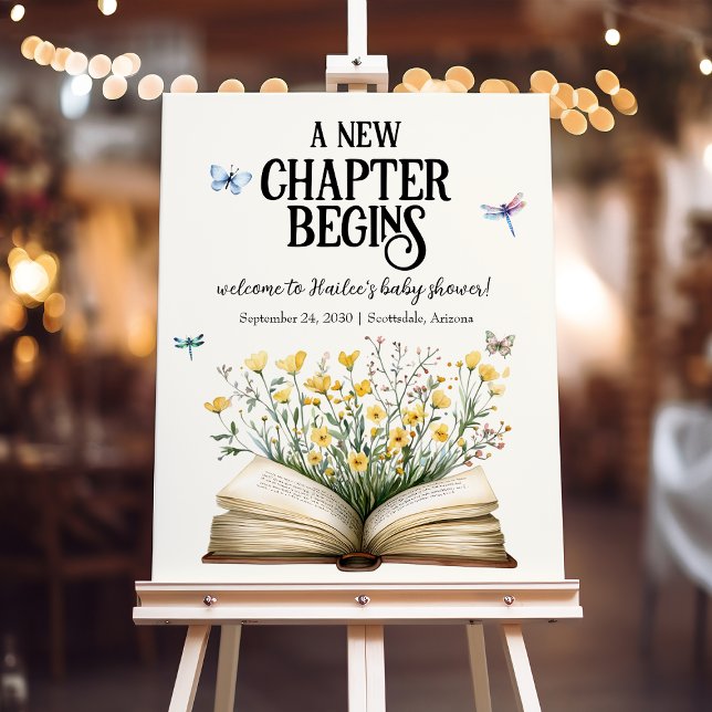New Chapter Begins Storybook Baby Shower Welcome Foam Board (Creator Uploaded)