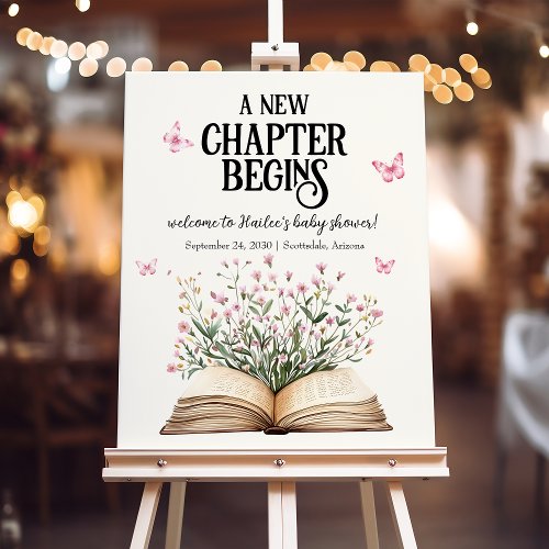 New Chapter Begins Storybook Baby Shower Welcome