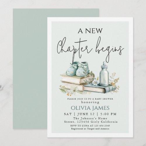 New Chapter Begins Storybook Boy Baby Shower 