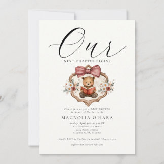 New Chapter Begins Storybook Floral Baby Shower Invitation