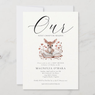 New Chapter Begins Storybook Floral Baby Shower Invitation