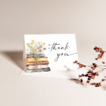 New Chapter Begins Storybook Thank You Card<br><div class="desc">New Chapter Begins Storybook Thank You Card
This thank you card features hand-painted books and wildflowers with a modern typography. A perfect way to thank your loved ones to your special day! Easily edit most wording to match your event! Text colors are fully editable!</div>