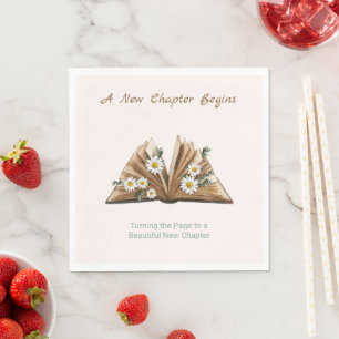 New Chapter Begins Turning the Page Floral Napkins
