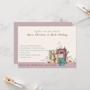 New Chapter Begins Wedding Invitation