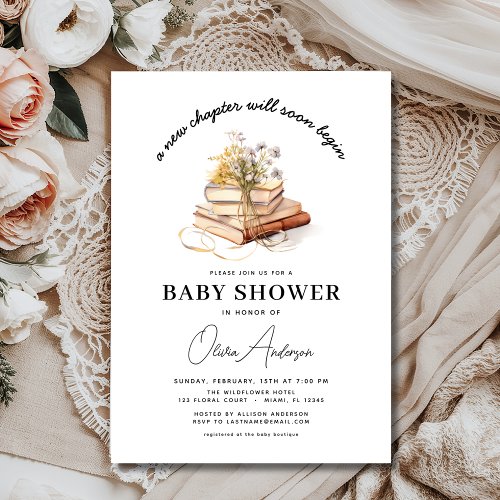 Wildflower Floral or wildflower baby shower invitation