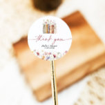 New Chapter Begins Wildflower Bridal Shower Classic Round Sticker<br><div class="desc">New Chapter Begins Wildflower Bridal Shower StickerGift Tags
This Gift Tag features hand painted watercolor books and wildflowers with a handwritten font! A perfect way to accent your special day! Easily edit most wording and all colors editable.</div>