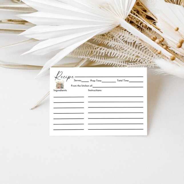 New Chapter Begins Wildflower Bridal Shower Recipe Enclosure Card (Creator Uploaded)