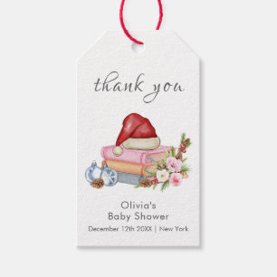 New Chapter Begins Winter Floral Baby Shower Gift Tags