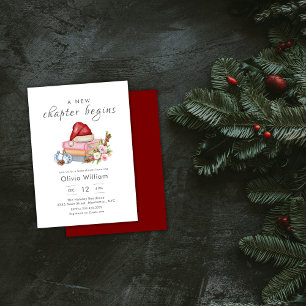 New Chapter Begins Winter Floral Baby Shower Invitation