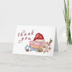 New Chapter Begins Winter Floral Baby Shower Letterpress Thank You Card