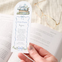 New Chapter Blue Bow Baby Shower Book Bookmark