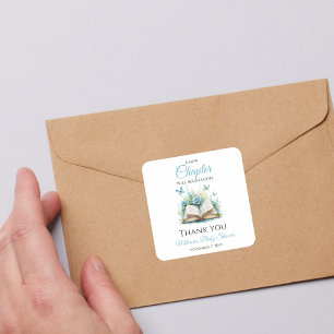 New Chapter Blue Boy Brunch StoryBook Baby Shower Square Sticker