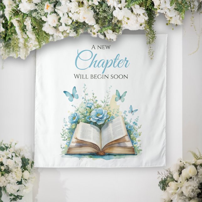 New Chapter Blue Brunch Book Baby Shower Backdrop (Creator Uploaded)