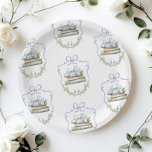 New chapter Blue ribbon Bow Vintage baby shower Paper Plates<br><div class="desc">New chapter Blue ribbon Bow Vintage baby shower Paper Plates 
Matching items are available.</div>