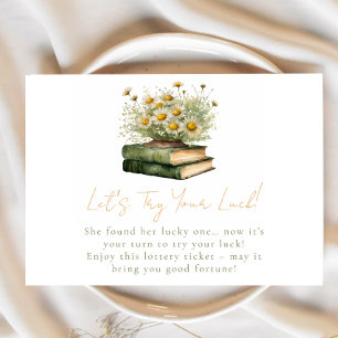 New Chapter Boho Book Floral Lottery Ticket Enclosure Card