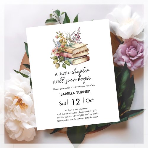 New Chapter  Book Baby Shower Budget Invitation