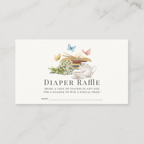 New Chapter Book Baby Shower Diaper Raffle Ticket Enclosure Card