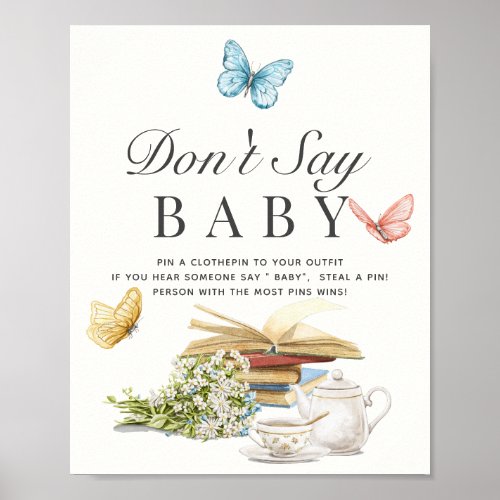 New Chapter BOok Baby Shower Game Dont Say Baby Poster