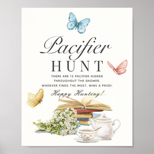 New Chapter Book Baby Shower Game Pacifier Hunt Poster