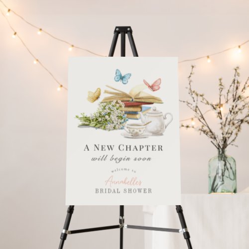 New Chapter Book Bridal Shower Welcome Sign