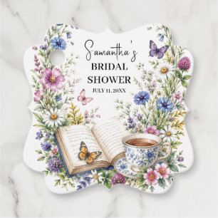 New Chapter Book Butterfly Floral Bridal Shower Favor Tags