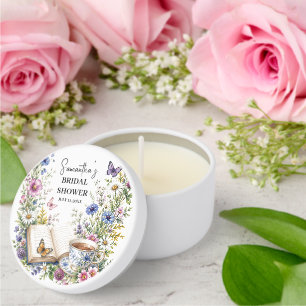 New Chapter Book Butterfly Floral Bridal Shower Mini Candle Favors