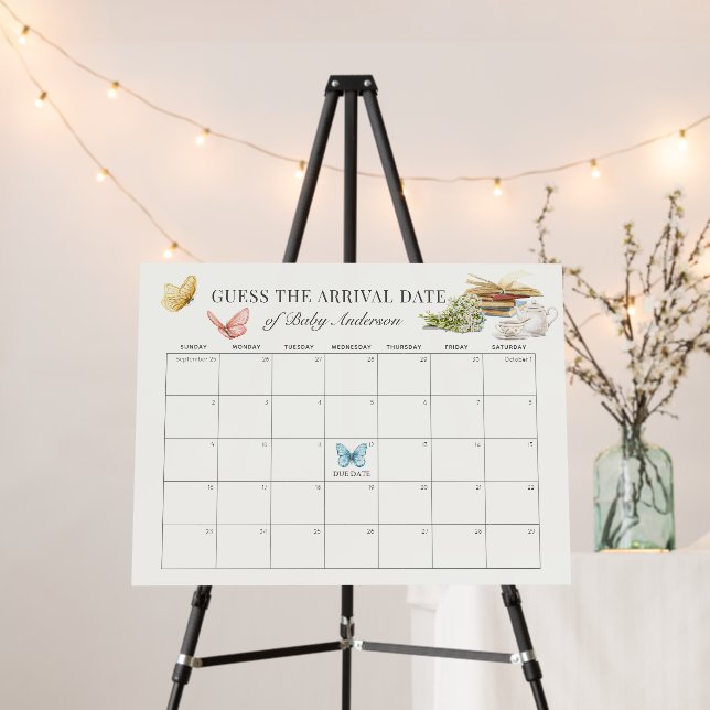 New Chapter Book Guess the Due Date Calendar Foam Board (In Situ (Stand))