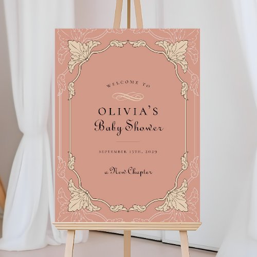 New Chapter Book Library Baby Shower Welcome Sign