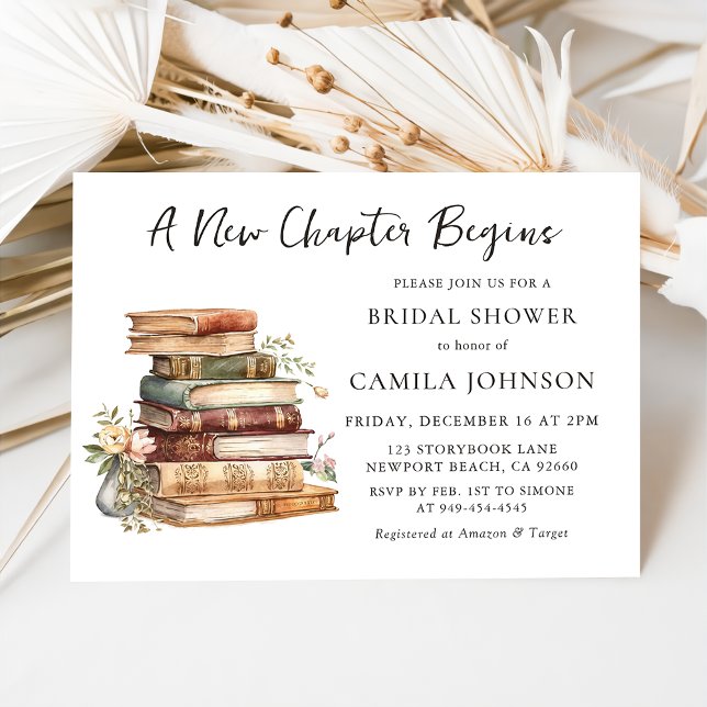New Chapter Book Lover Bridal Shower Invitation (Creator Uploaded)