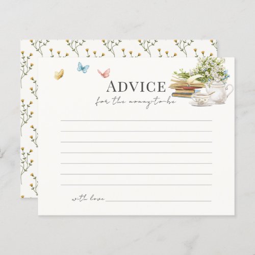 New Chapter Book Tea Baby Shower Advice Card