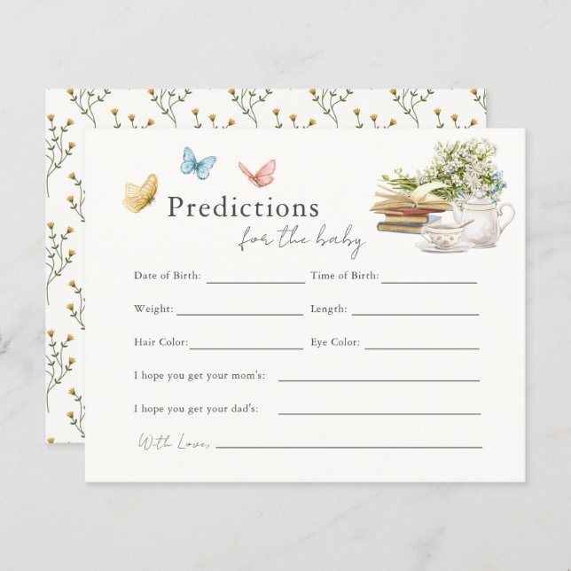 New Chapter Book Tea Party Baby Predictions (Front/Back)