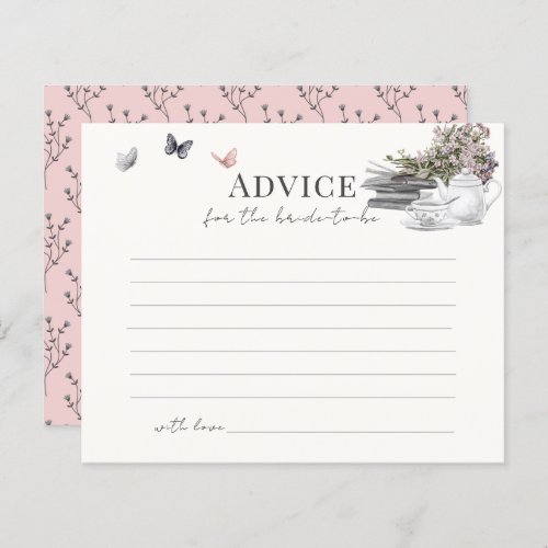 New Chapter Book Tea Pk Bridal Shower Advice Card