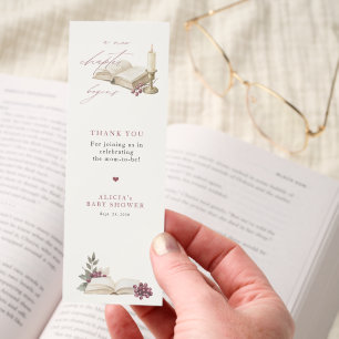 New chapter book theme baby shower favor bookmarks