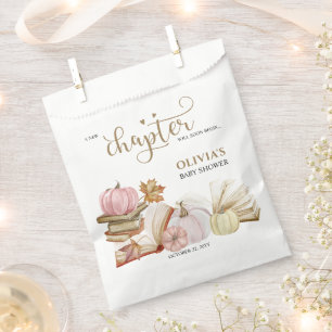 New Chapter Book Theme Blue Pumpkin Baby Shower Favor Bag